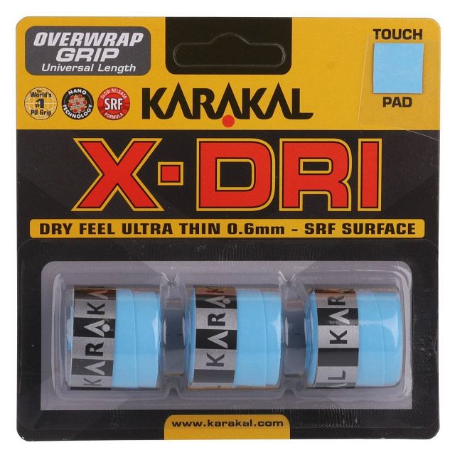 Karakal X-DRI Overwrap Grip 3Pack Blue
